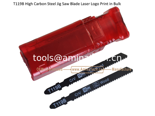 T119B Carbon Jig Saw Blade Laser Logo Imprimé en vrac: 92mmX8x12T, Coupe de bois, réciproque fournisseur