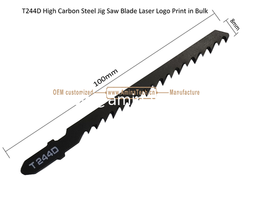 T244D Carbon Jig Saw Blade Logo laser imprimé en vrac: 100 mmx6.5x6T, coupe de bois, lame de scie réciproque, outils électriques fournisseur