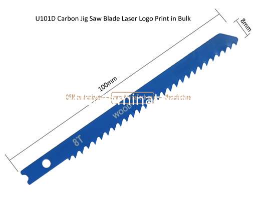 U101D Jig Saw Blade en acier au carbone Logo laser Imprimé en vrac: 100mmx8x10T, coupe de bois, lame de scie réciproque fournisseur