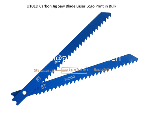 U101D Jig Saw Blade en acier au carbone Logo laser Imprimé en vrac: 100mmx8x10T, coupe de bois, lame de scie réciproque fournisseur