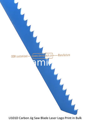 U101D Jig Saw Blade en acier au carbone Logo laser Imprimé en vrac: 100mmx8x10T, coupe de bois, lame de scie réciproque fournisseur