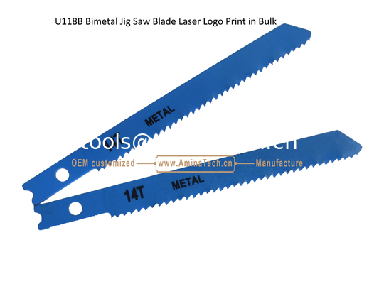 U118B Bimetal Jig Saw Blade Logo laser Imprimé en vrac, Blade de scie réciproque, outils électriques fournisseur