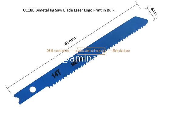 U118B Bimetal Jig Saw Blade Logo laser Imprimé en vrac, Blade de scie réciproque, outils électriques fournisseur